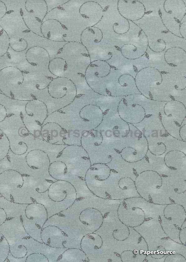 Specialty Paper | Chiffon Luxe Silver with Silver Glitter Print ...