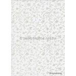 Chiffon Vine White with Silver and Glitter Floral Print A4 paper | PaperSource