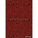 Japanese Lacquer Wax Floral 51, Red and Black Blossoms. An A4 Washi Yuzen Handmade Paper | PaperSource