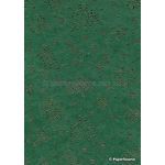 Precious Metals | Christmas Forest Green with Gold Raised Pattern on Handmade, Recycled Silk A4 paper | PaperSource
