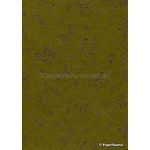 Precious Metals | Christmas Olive Green with Gold Raised Pattern on Handmade, Recycled Silk A4 paper | PaperSource