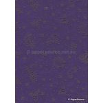 Precious Metals | Christmas Purple with Gold Raised Pattern on Handmade, Recycled Cotton A4 paper | PaperSource
