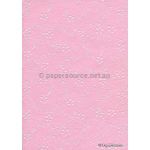 Precious Metals Jasmine | Raised pattern in white on Light Pink Handmade, 120gsm Cotton recycled A4 paper | PaperSource
