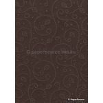 Precious Metals Tiny Heart | Chocolate Brown with a Gold Foiled, raised pattern on Handmade, Recycled A4 paper | PaperSource