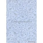 Precious Metals Tiny Heart | Pastel Blue with a Silver Foiled, raised pattern on Handmade, Recycled A4 paper | PaperSource