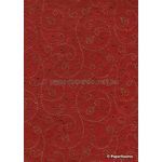 Precious Metals Tiny Heart | Red with a Gold Foiled, raised pattern on Handmade, Recycled A4 paper | PaperSource