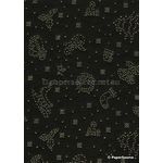 Precious Metals | Christmas Black with Gold Raised Pattern on Handmade, Recycled Silk A4 paper | PaperSource