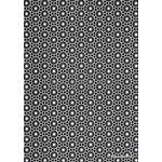 Chiyogami | Abstract 28 Japanese handmade, screen printed paper with small flowers in black on pale grey and white background | PaperSource