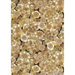 Japanese Chiyogami Floral 55, Large and Smalll Gold Blossom Flowers. A Washi Yuzen Handmade Paper | PaperSource
