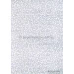 Chiffon Print | Rococo White Chiffon with White Wrought Iron Lace pattern, A4 - shown on dark background | PaperSource