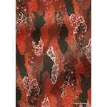 Japanese Chiyogami A4 Yuzen paper with red and black clouds outlined in gold | PaperSource