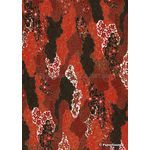 Japanese Chiyogami A4 Yuzen paper with red and black clouds outlined in gold | PaperSource
