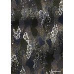 Japanese Chiyogami A4 Yuzen paper with dark blue and black clouds outlined in gold | PaperSource