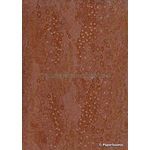 Japanese Chiyogami A4 Yuzen paper with brown fields of flowers detailed in gold | PaperSource