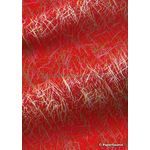 Chiyogami Abstract 2 Red with gold brush strokes, Small Sheet | PaperSource