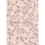 Chiffon Print | Blossom Pink Chiffon with Ruby Claret Small Floral Print, A4 | PaperSource