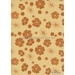Chiffon Print | Hawaiian Amber Chiffon with Brown Floral pattern, A4 | PaperSource