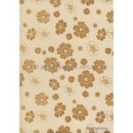 Chiffon Print | Hawaiian Pearl Chiffon with Brown Floral pattern, A4 | PaperSource