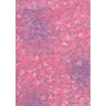 Chiffon Print | Marguerite Pink Chiffon with Small Pink flowers and Silver leaf pattern on A4 | PaperSource