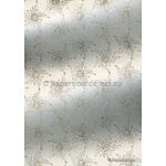Chiffon Stellar White with Gold, Silver and Glitter Starburst Print A4 paper | PaperSource