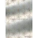 Chiffon Print | Stellar White Chiffon with White, Gold and Silver Starburst Glitter Print, A4 - curled | PaperSource