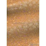 Chiffon Print | Camellia Apricot Chiffon with Pink Flower Pattern outlined in Gold, A4 - curled | PaperSource