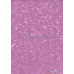 Chiffon Print | Grace Mauve Chiffon with Silver Glitter floral pattern, A4 | PaperSource