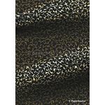 Flat Foil Rococo | Black Chiffon with Gold foiled wrought iron lacework pattern, A4 - curled | PaperSource