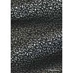 Flat Foil Rococo | Black Chiffon with Silver Foiled Wrought Iron Lacework pattern, A4 - curled | PaperSource