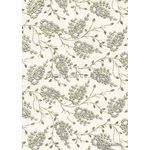 Chiffon Print | Wisteria White Chiffon with Silver and Gold Glitter Floral pattern on A4 | PaperSource