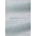 Chiffon Amore White with Silver and Glitter Floral Print A4 paper curled | PaperSource