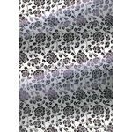 Flat Foil English Rose | Black Foil on White Chiffon A4 - curled | PaperSource