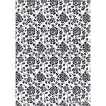 Flat Foil English Rose | Black Foil on White Chiffon A4 - curled | PaperSource
