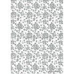Flat Foil English Rose | Silver Foil on White Chiffon A4 | PaperSource
