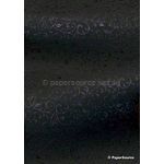 Flat Foil Espalier | Black Chiffon with Black foiled floral vine pattern - curled | PaperSource