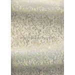 Flat Foil Espalier Champagne Chiffon with Gold foiled design, handmade recycled paper | PaperSource