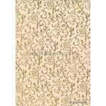 Flat Foil Espalier Champagne Chiffon with Gold foiled design, handmade recycled paper | PaperSource