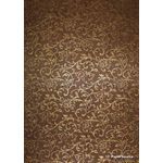 Flat Foil Espalier Chocolate Brown Chiffon with Gold foiled design, handmade recycled paper | PaperSource