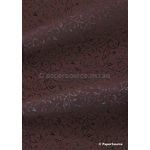 Flat Foil Espalier Claret Chiffon with Black foiled design, handmade recycled paper | PaperSource