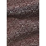 Flat Foil Espalier Claret Chiffon with Silver foiled design, handmade recycled paper | PaperSource