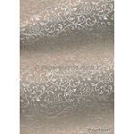Flat Foil Espalier Mink Chiffon with Silver foiled design, handmade recycled paper | PaperSource