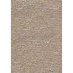 Flat Foil Espalier | Mink Taupe Chiffon with Silver foiled floral vine pattern | PaperSource