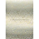 Flat Foil Espalier Quartz Chiffon with Gold foiled design, handmade recycled paper | PaperSource