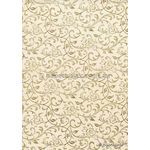 Flat Foil Espalier | Quartz Pearl Chiffon with Gold foiled floral vine pattern | PaperSource