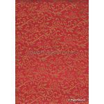 Flat Foil Espalier Red Chiffon with Gold foiled design, handmade recycled paper | PaperSource