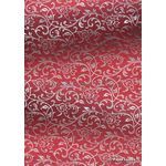 Flat Foil Espalier | Silver Foil on Red Chiffon 120gsm A4 paper-curled | PaperSource