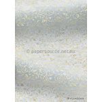 Flat Foil Espalier White Chiffon with Gold foiled design, handmade recycled paper | PaperSource