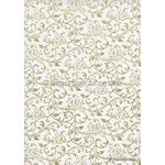 Flat Foil Espalier White Chiffon with Gold foiled design, handmade recycled paper | PaperSource