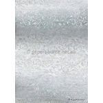 Flat Foil Espalier | White Chiffon with Silver foiled floral vine pattern - curled | PaperSource
