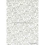 Flat Foil Espalier White Chiffon with Silver foiled design, handmade recycled paper | PaperSource